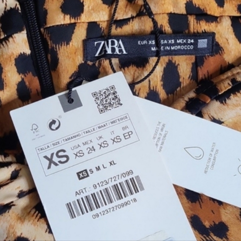 XXS/XS Zara Animal Print Softly Structured Bodice Silky Sleeveless Maxi Dress - Picture 9 of 14